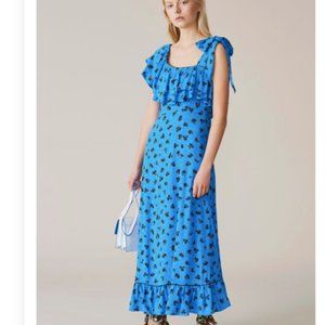 Ganni Roseburg Crepe Dress in Marina